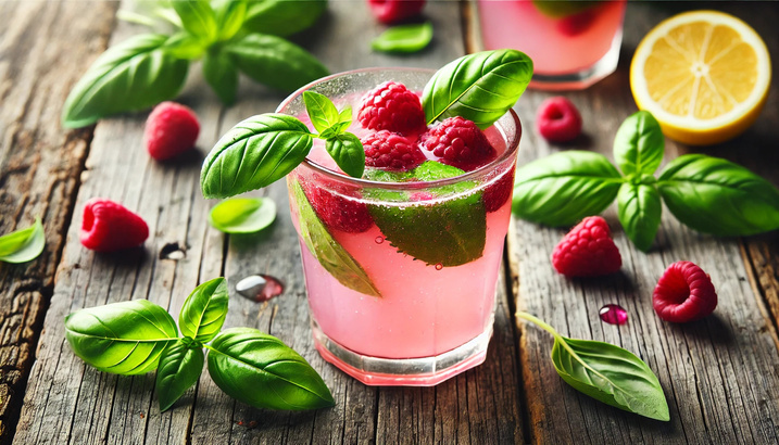 Illustration: Raspberry Basil Lemonade