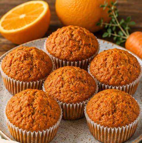 Illustration: Carrot-Orange Muffins with Cinnamon