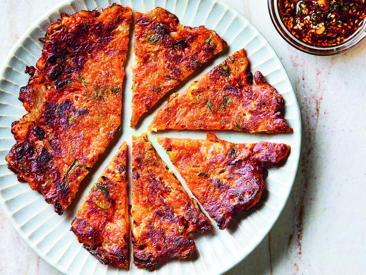 Illustration: Kimchi Pancakes with Chickpea Flour and Flaxseed